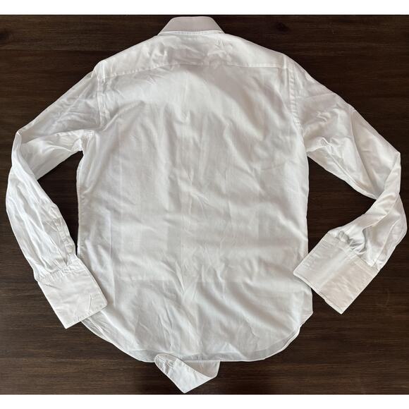 Brioni Dress Shirt Mens Large 15.5 White Tuxedo French Cuff Pintuck Pleat Italy - Picture 3 of 15